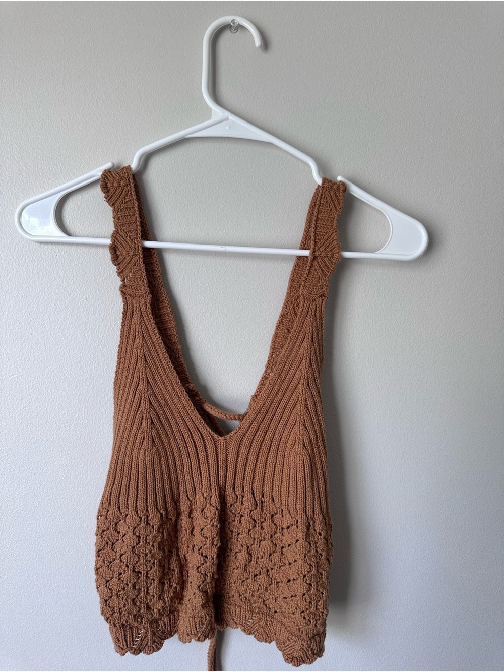 Forever 21 Brown Knit V-Neck Tank Top